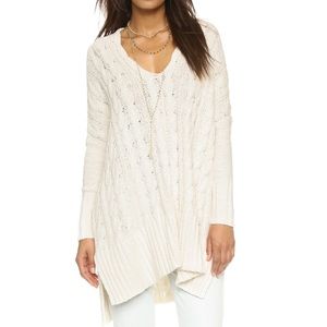 Free People V Neck Cable Knit Sweater